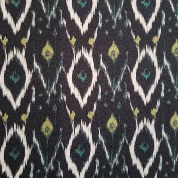 NWOT Karen Kane Ikat Print Crew-neck Cap-sleeve Hi-Lo Elliptical Top Made in USA - Picture 7 of 11